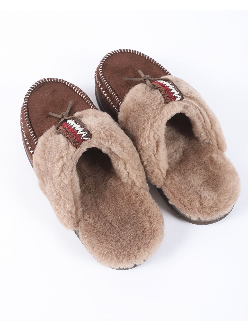 Kahverengi Kadın Pelüş Astarlı Kışlık Ev Terliği - LUXY-2