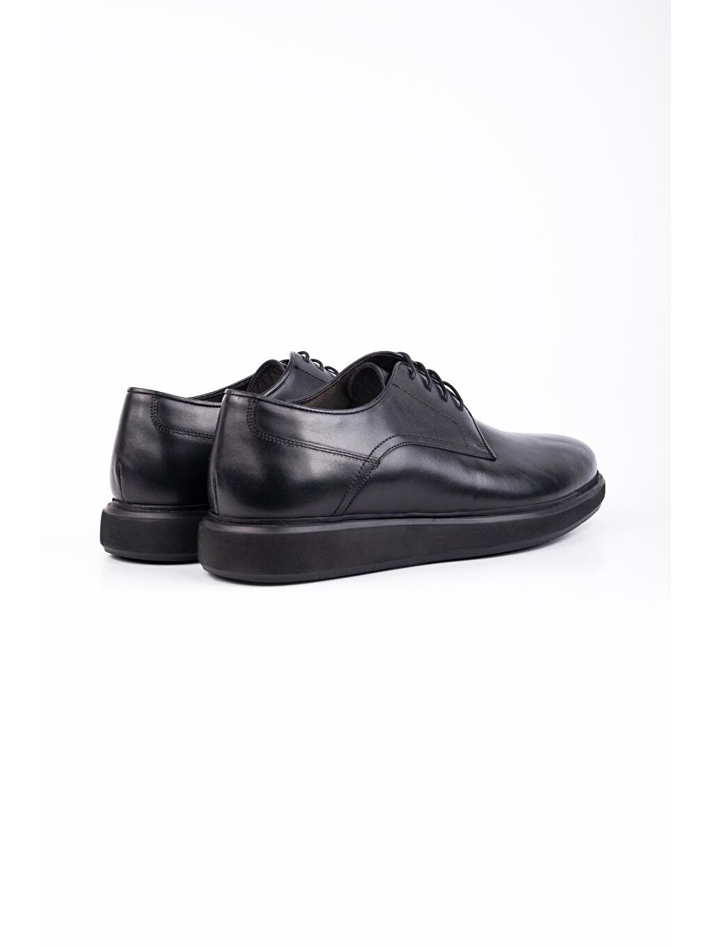 Siyah %100 Deri Antik Bağcıklı Classic Ayakkabı 1033245150-3