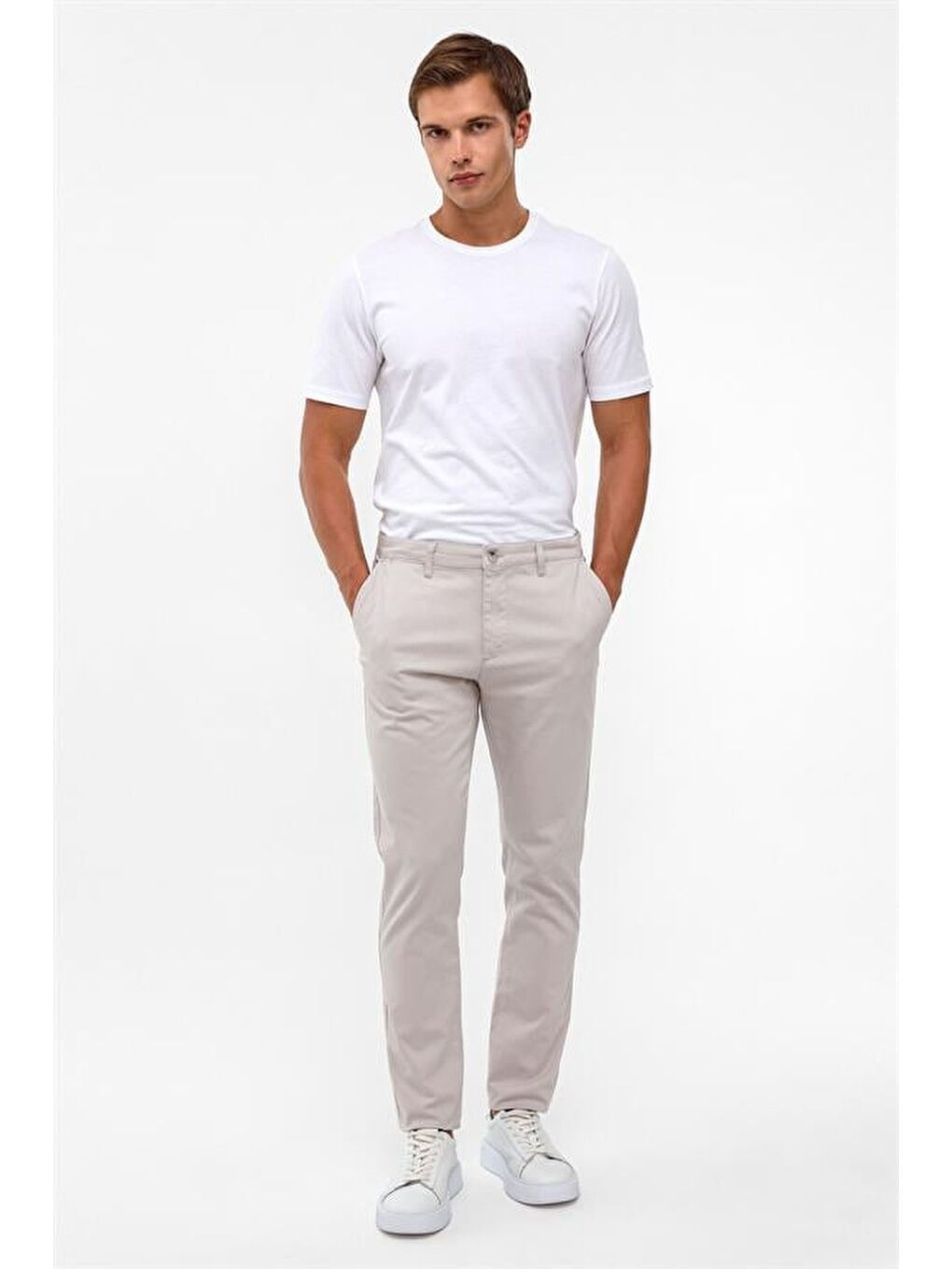 Gri Taş Slim Armürlü Pantolon