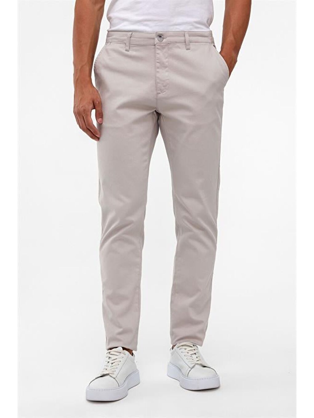 Gri Taş Slim Armürlü Pantolon-1