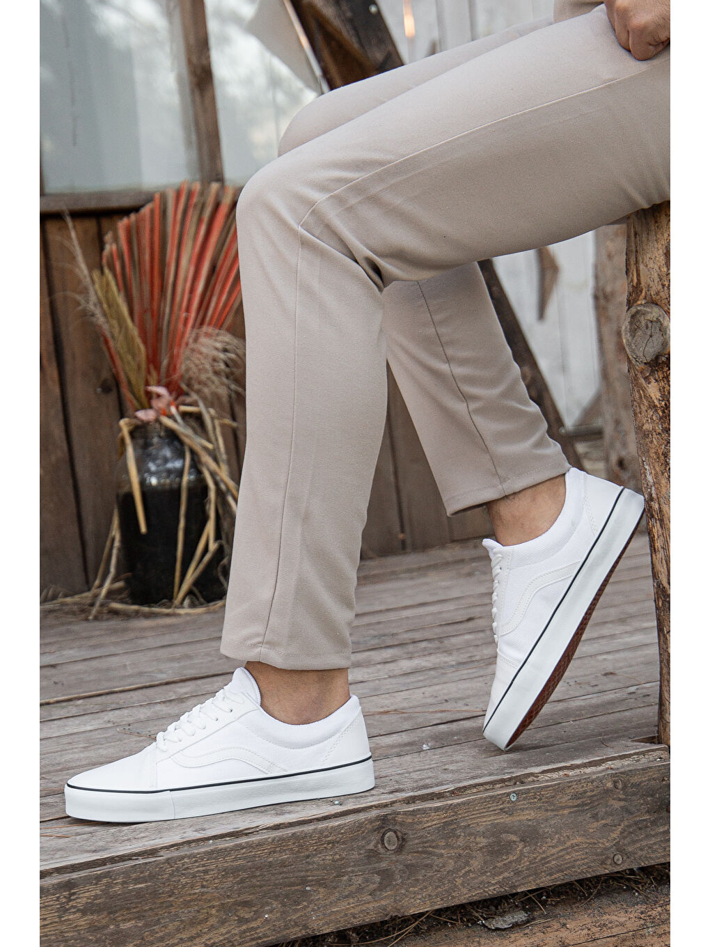 Daxtors Beyaz Wanso Günlük Ortopedik Erkek Sneaker Spor Ayakkabı