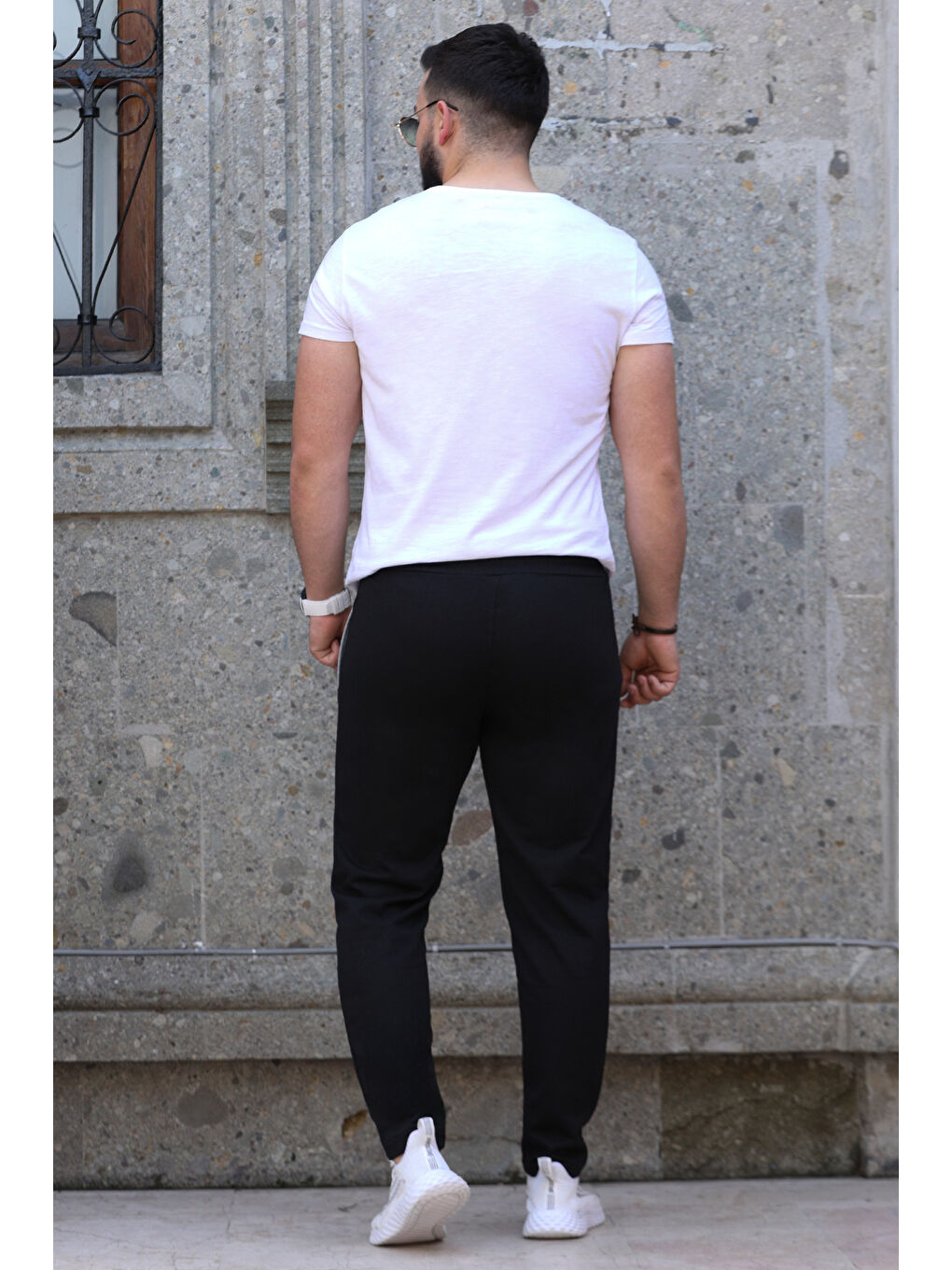 Siyah Baskılı Erkek Eşofman Altı-3