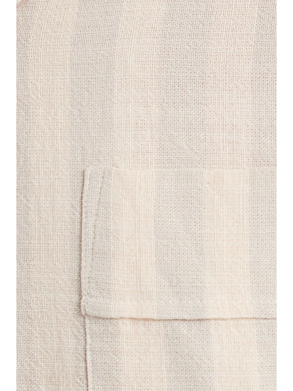 Karışık Erkek Regular Fit Klasik Kesim Kısa Kollu Apaş Yaka Çizgili Cepli %100 Pamuk Gömlek-5