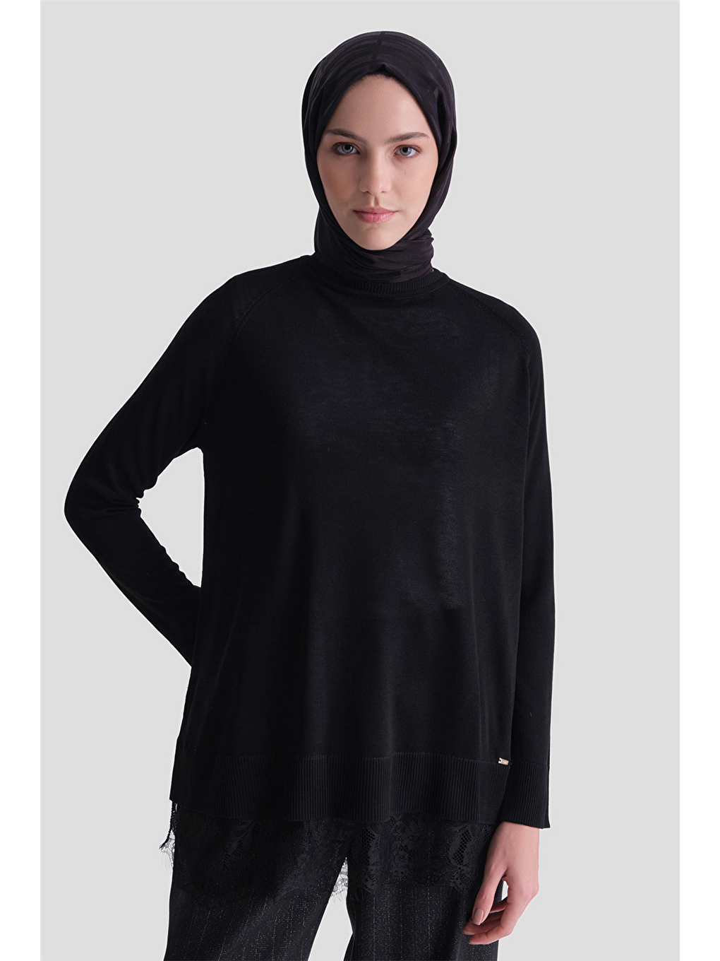 Dantelli Rayon Tunik Siyah-3