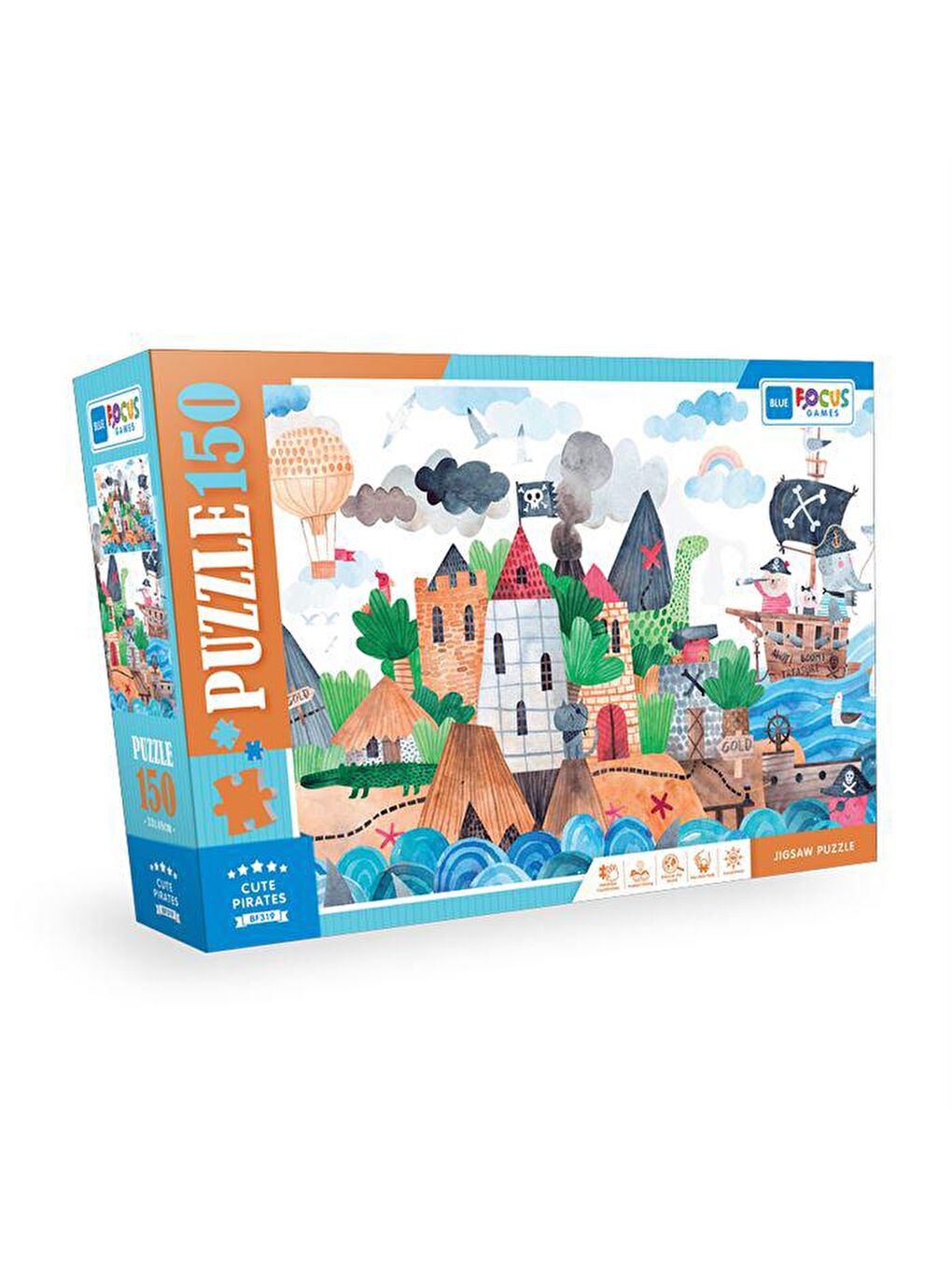 Blue Focus Karışık 150 Parça Puzzle Cute Pirates (Sevimli Korsanlar)