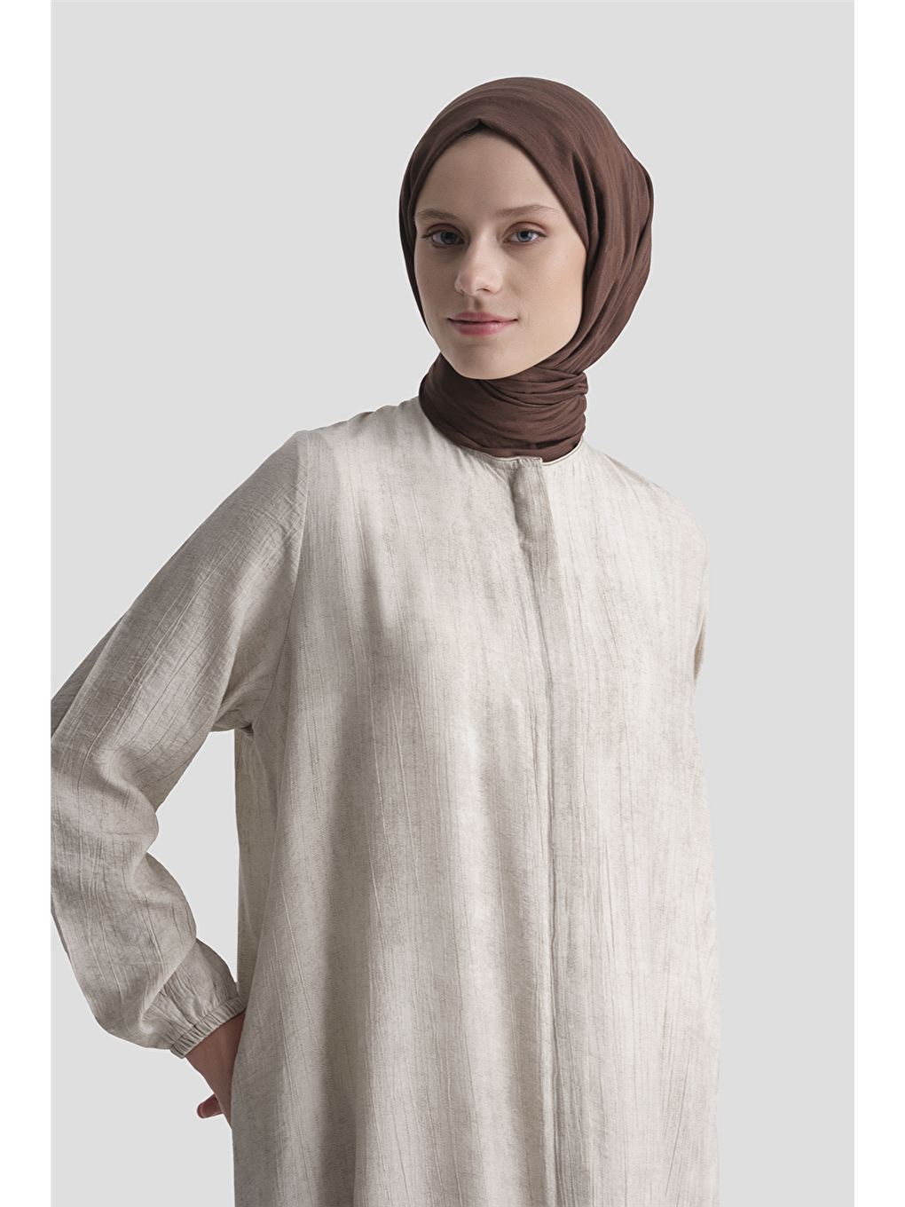 Fırfırlı Basic Ferace Bej-2