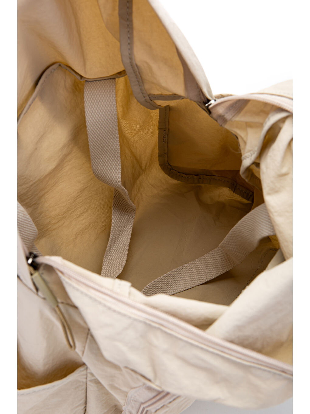 Ekru Klinkır Kumaş Suya Dayanıklı Jadon Unisex Sırt Çantası  Krem-8