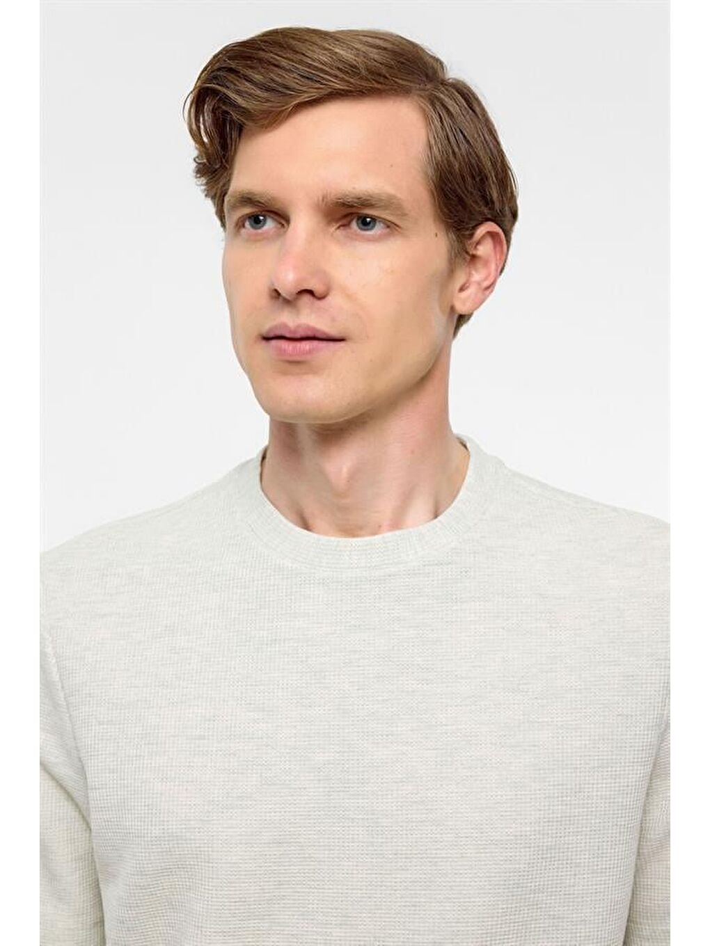 Yeşil Regular Armürlü Bisiklet Yaka Tişört-3