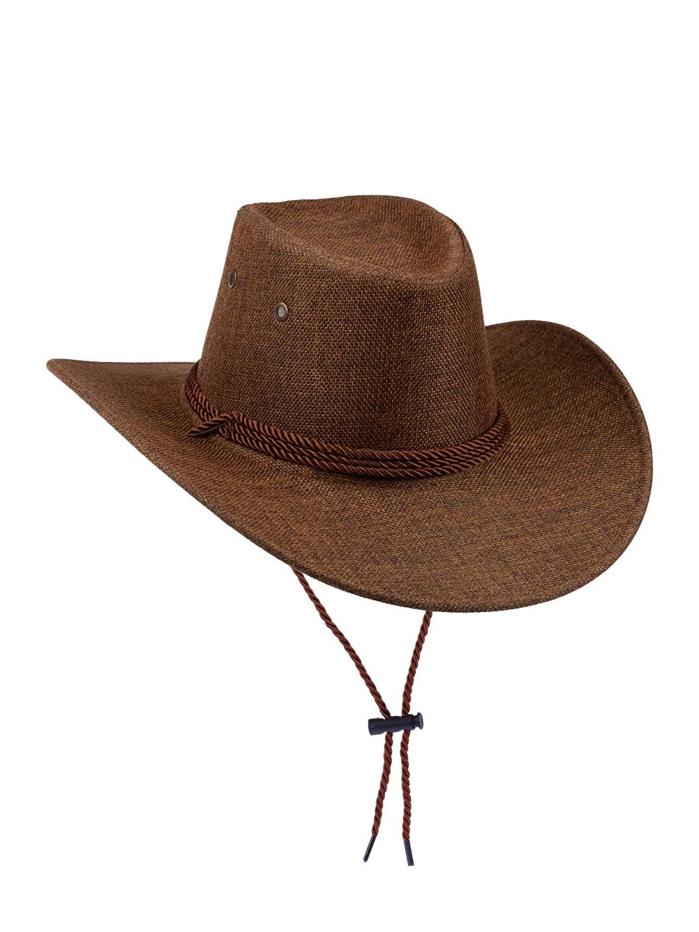 Bej Erkek İp Detaylı Hasır Kovboy Şapka Y25750-05 Vizon-2