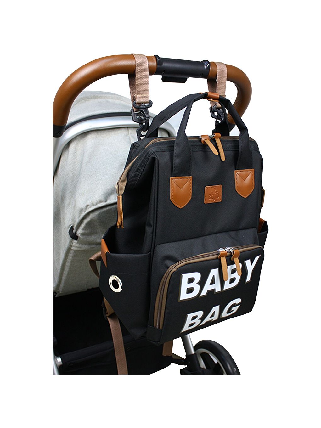 Monaco Baby Bag Sırt Çantası Siyah-Beyaz-1