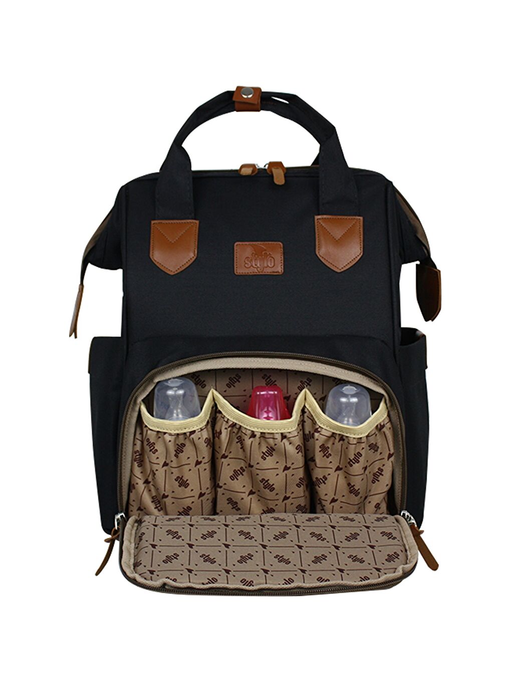 Monaco Baby Bag Sırt Çantası Siyah-Beyaz-3