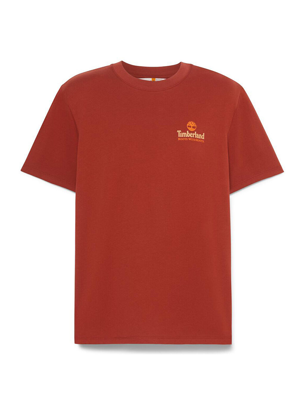 Illustrated Tree Logo Back Graphic Erkek Kırmızı Yuvarlak Yaka Tişört
