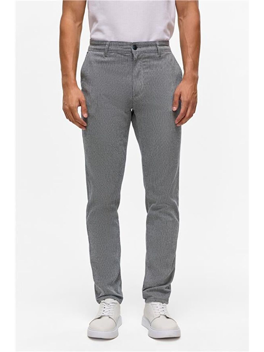 Lacivert Slim Armürlü Pantolon-1