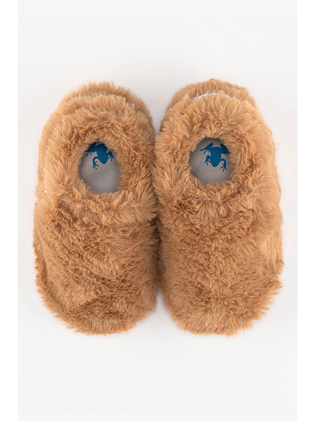 Hopfrög Furry Furry Kestane Kahverengi Kürk Barefoot Patik (Hediye Seti)