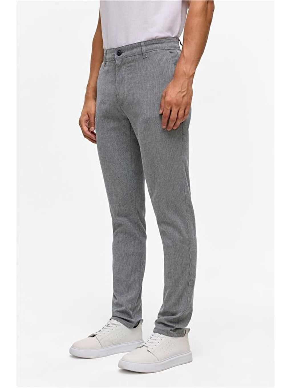 Lacivert Slim Armürlü Pantolon-2