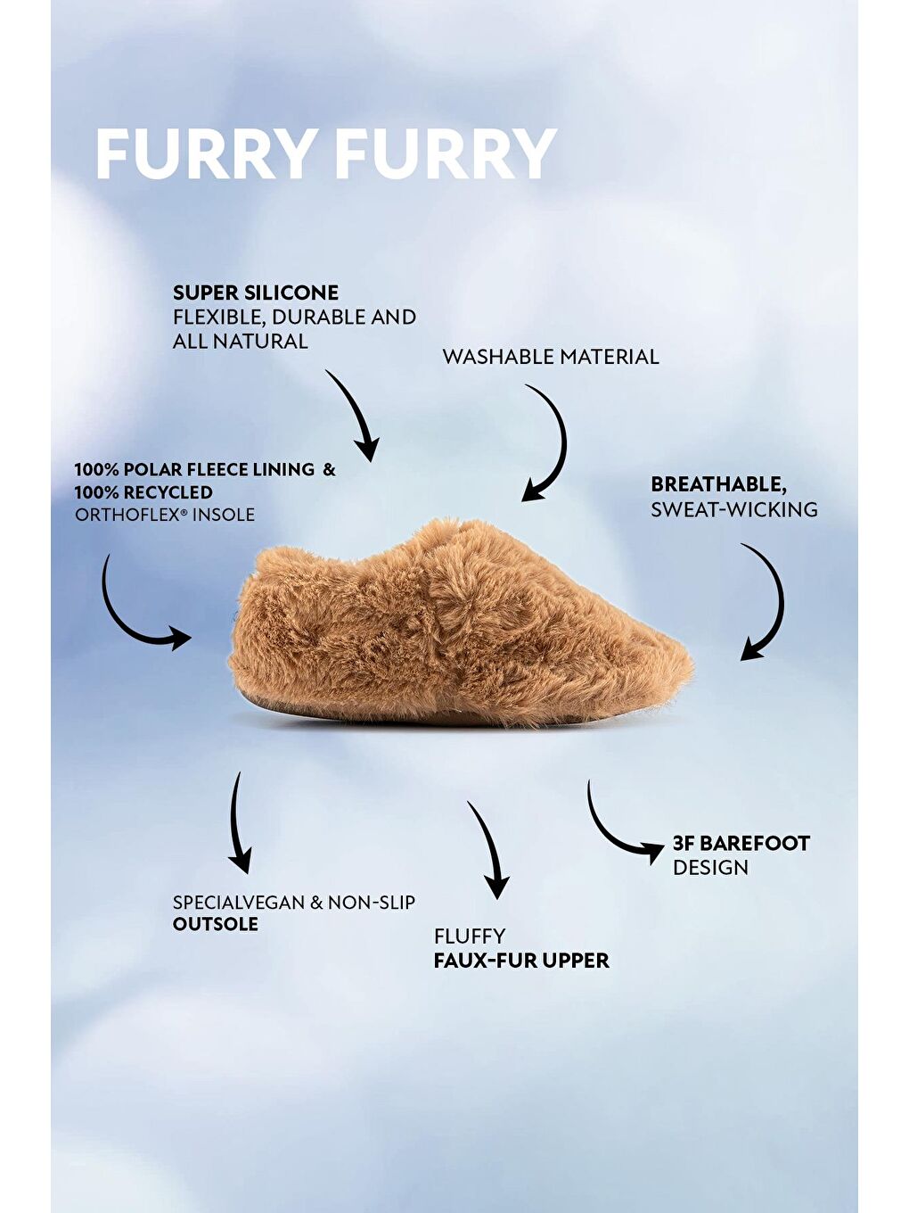 Hopfrög Furry Furry Kestane Kahverengi Kürk Barefoot Patik (Hediye Seti) - 1