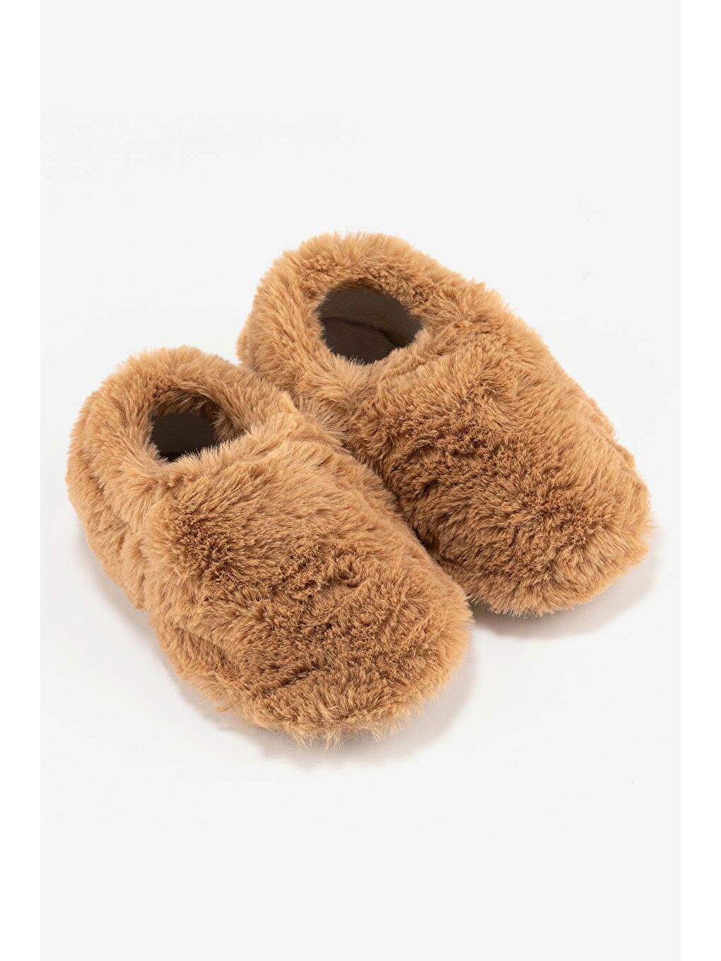 Hopfrög Furry Furry Kestane Kahverengi Kürk Barefoot Patik (Hediye Seti) - 2