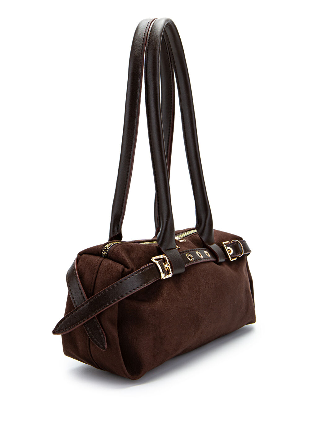 Kemer Detaylı Süet Kadın Omuz Çanta Anfora Kahverengi-2