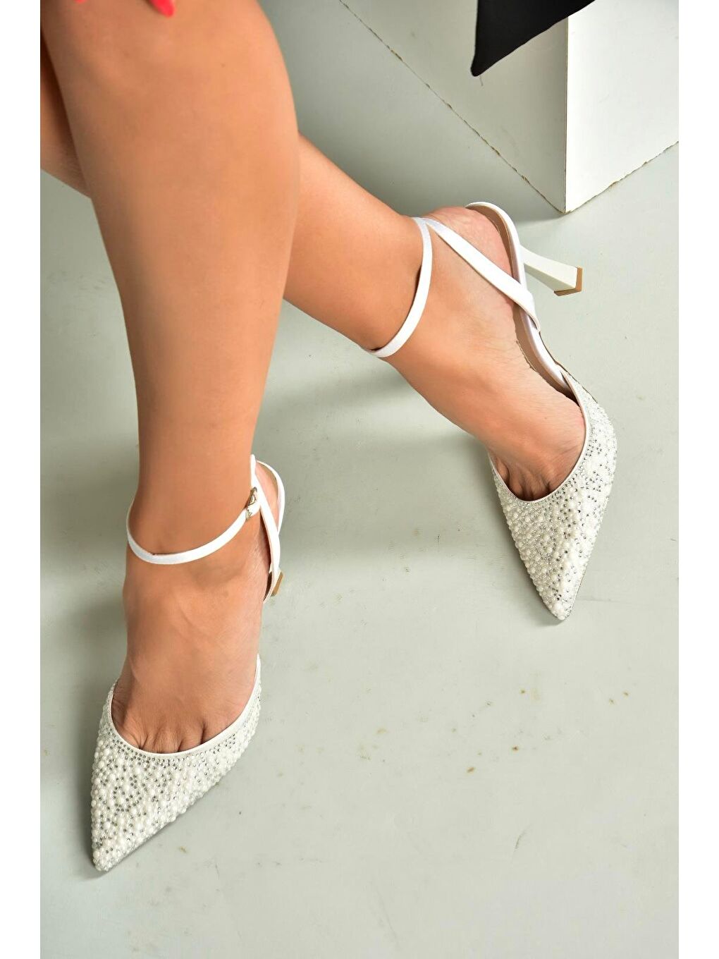 Bej Kadın Topuklu Ayakkabı U6764176-3