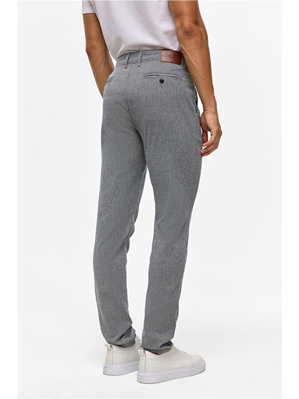 Lacivert Slim Armürlü Pantolon-4