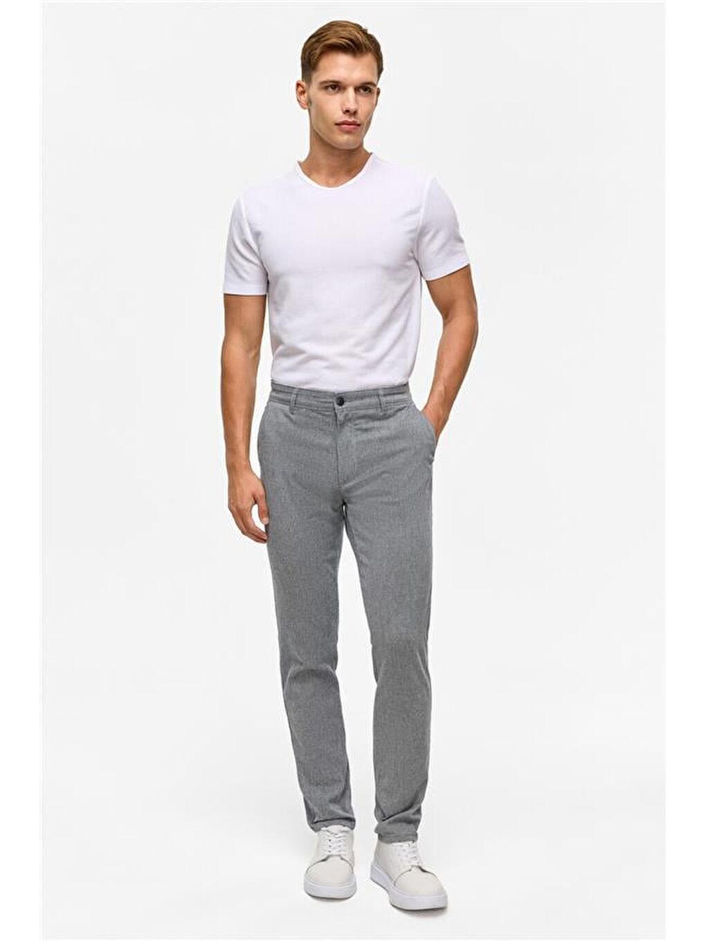 Lacivert Slim Armürlü Pantolon-6