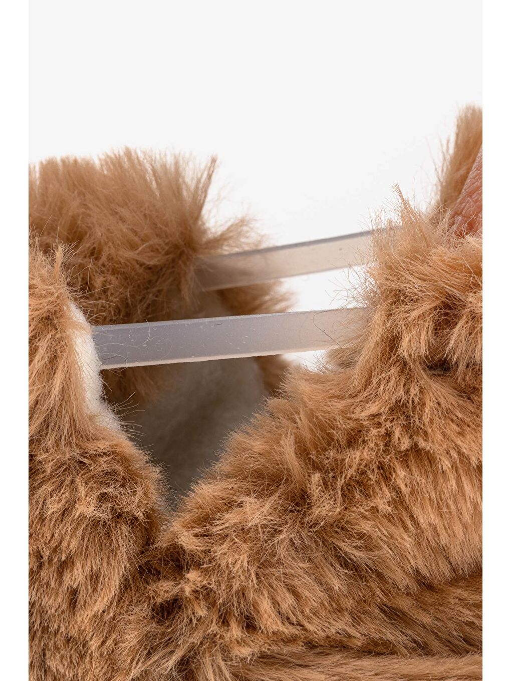 Hopfrög Furry Furry Kestane Kahverengi Kürk Barefoot Patik (Hediye Seti) - 7