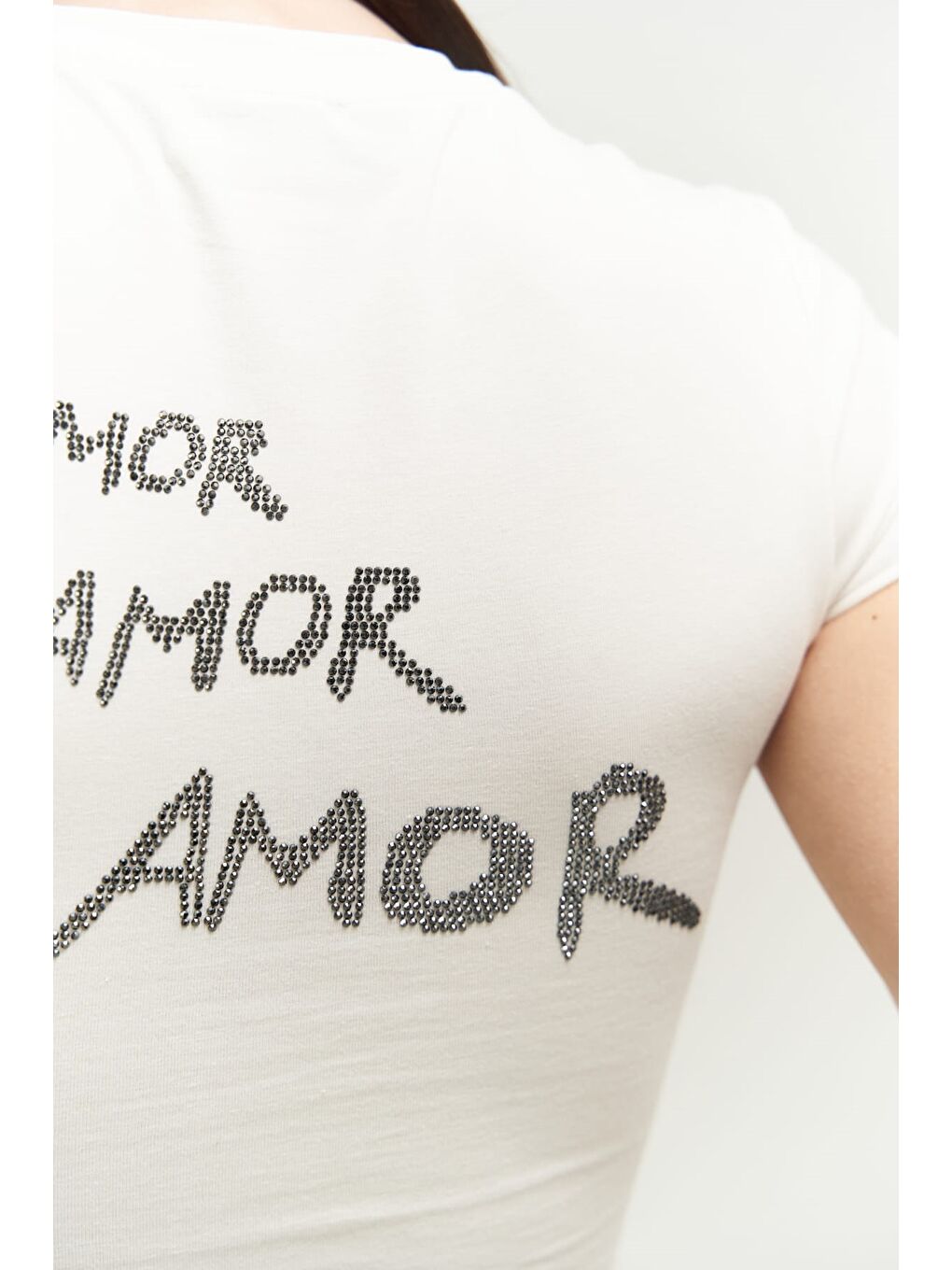 Mai Collection Beyaz El Amor Beyaz Penye Crop - 3