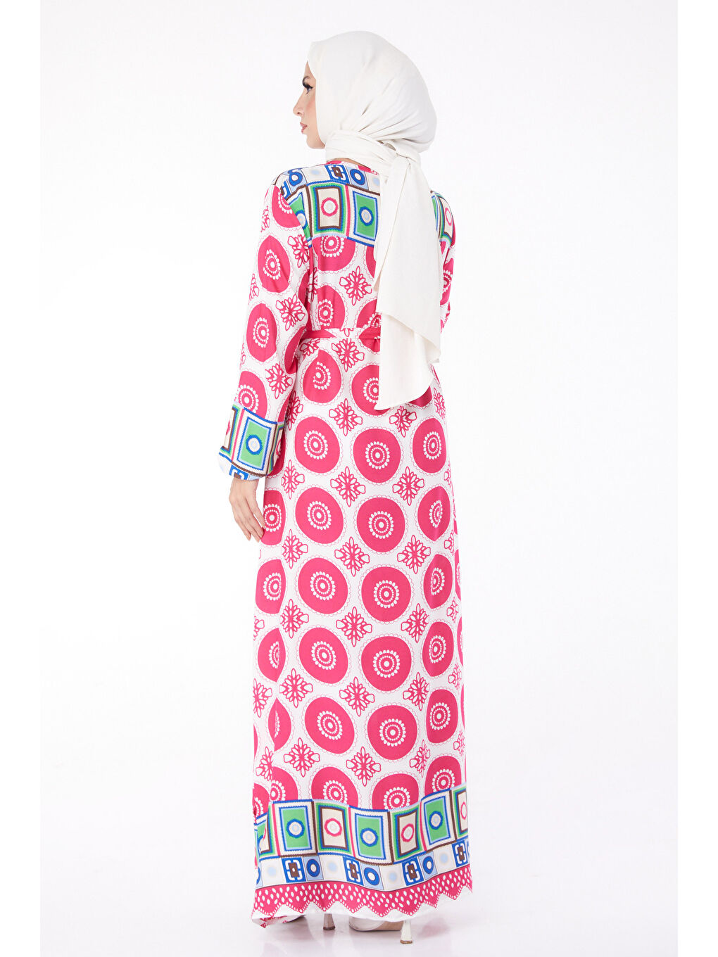 Fuşya Etnik Desenli Elbise Fusya - 26228-5