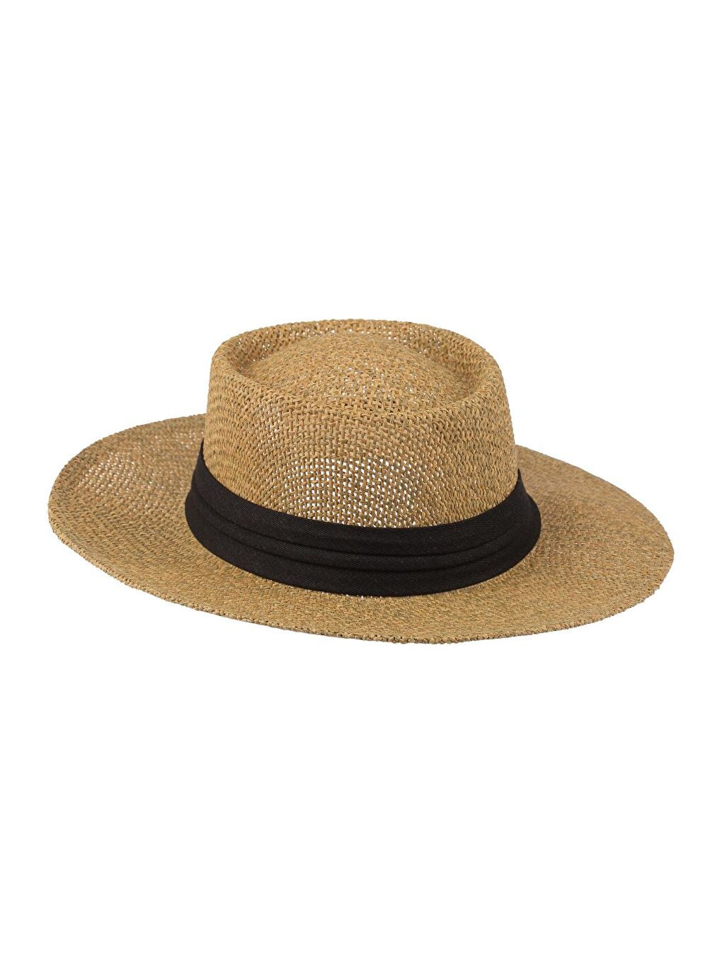 Erkek Bant Detaylı Hasır Fötr Şapka Y24750-02 Bej