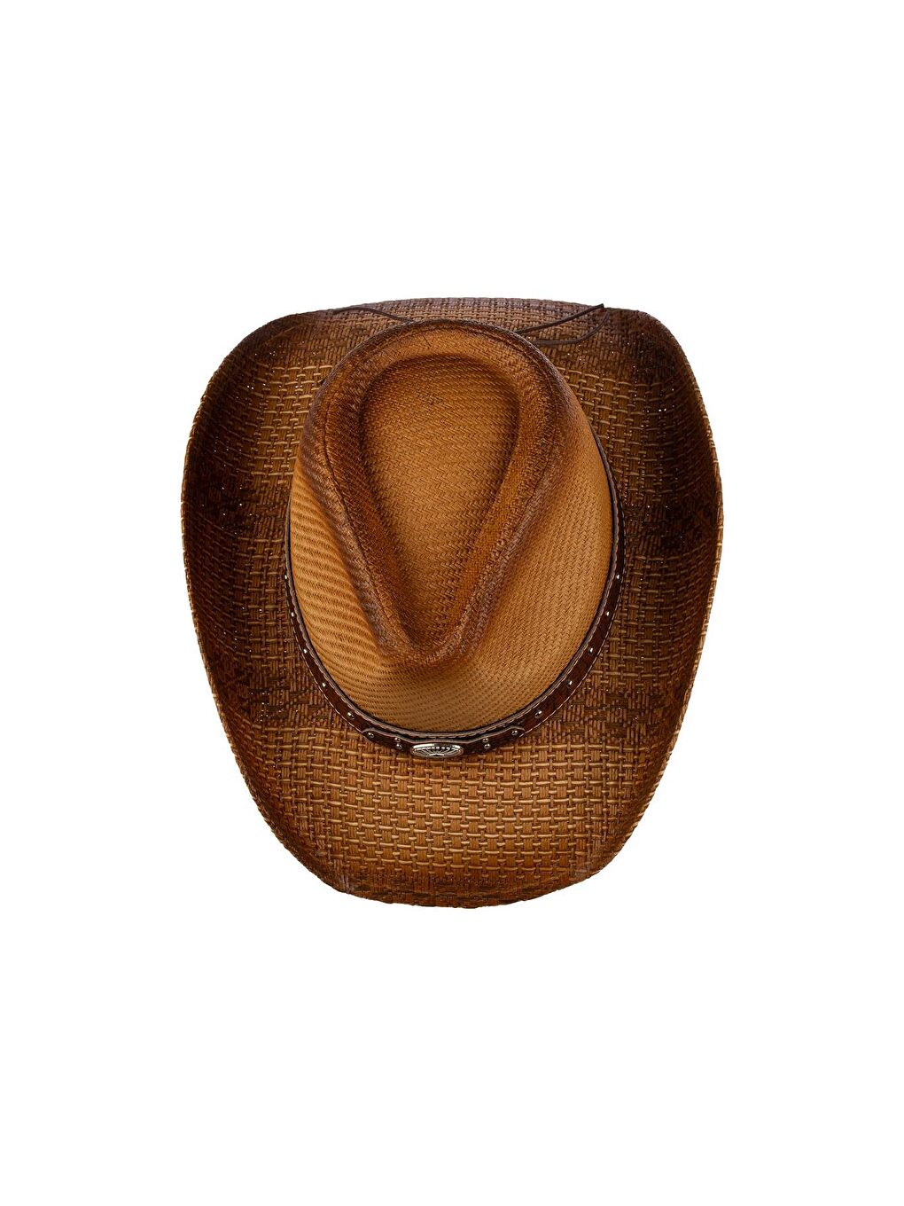 Bej Erkek Aksesuar Detaylı Hasır Kovboy Şapkası Y25750-10 Vizon-1