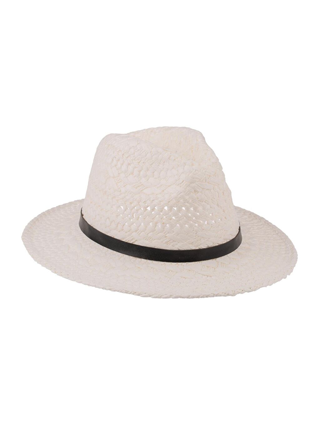Erkek Kemer Detaylı Hasır Şapka Y24750-13 Beyaz-2