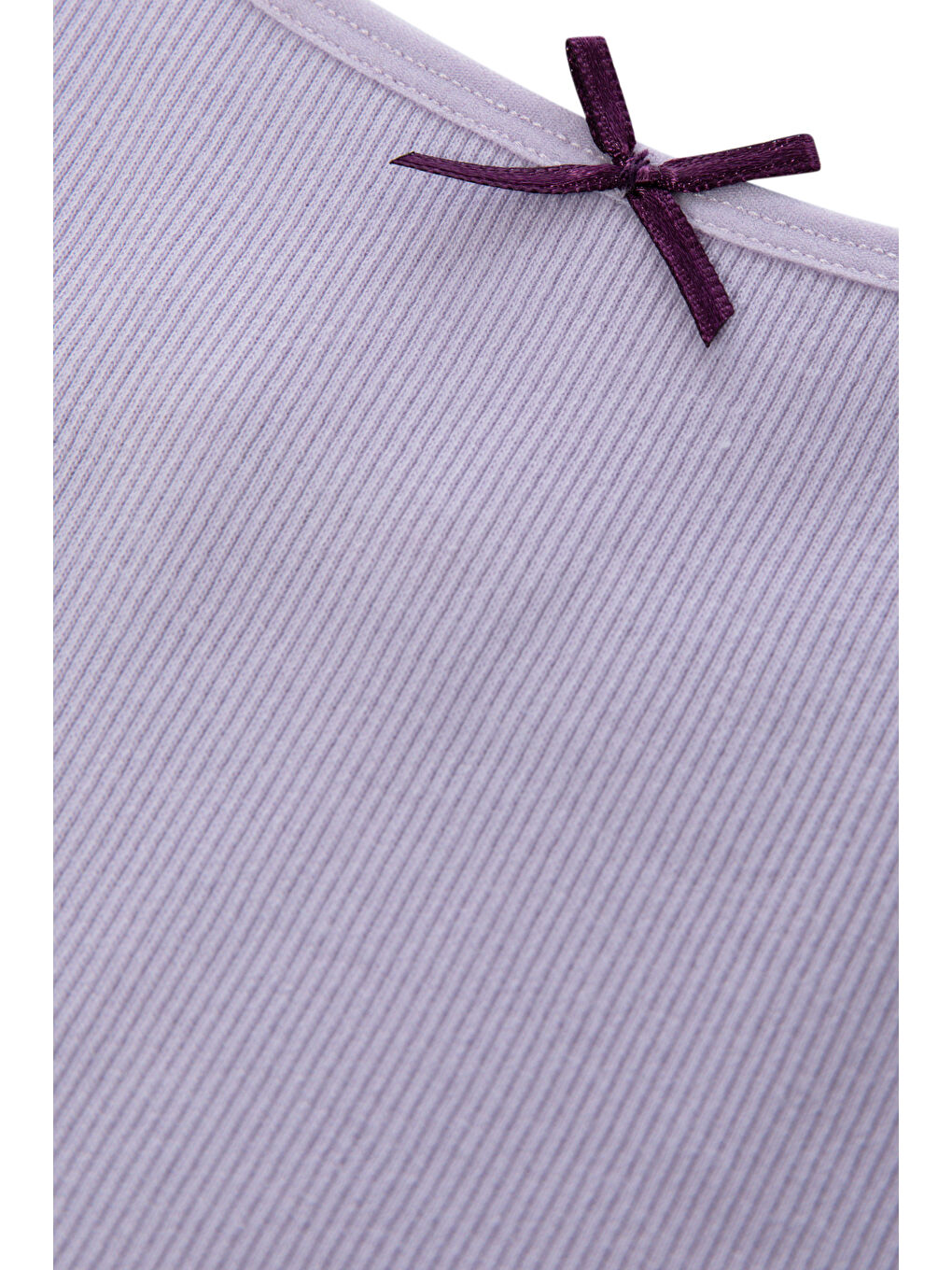 Lila Kız Çocuk Pamuklu Fiyonklu Askılı Şortlu Pijama Takımı-5