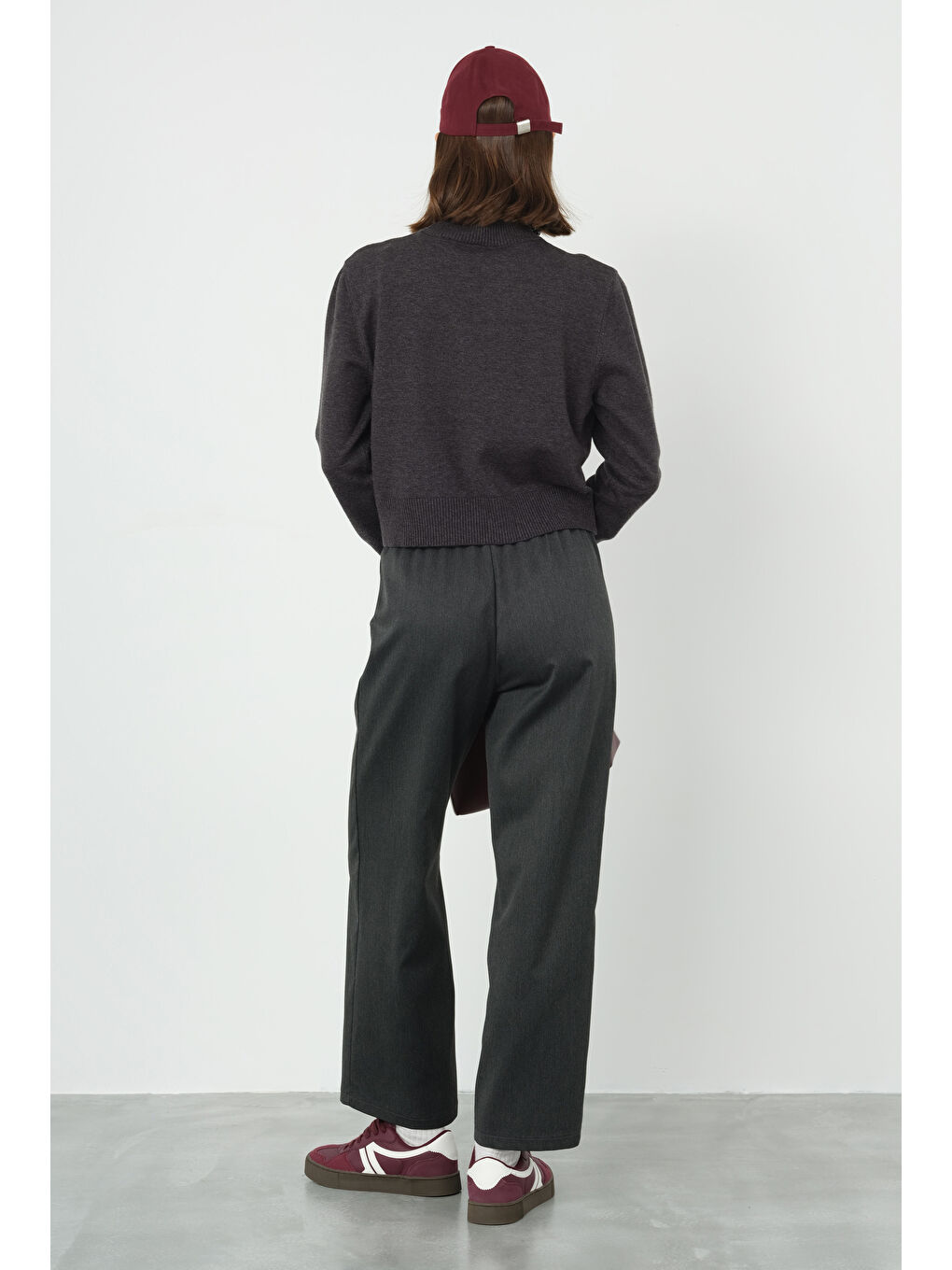 Önü Dikiş Detaylı Pantolon Antrasit-3