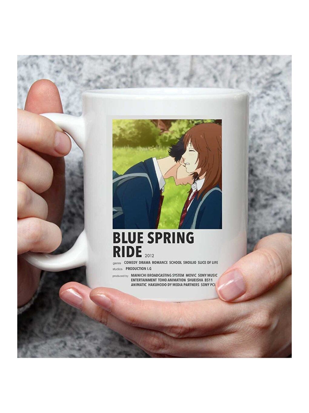 BAM HEDİYELİK EŞYA Karışık Blue Spring Ride Tasarımlı Kupa Bardak