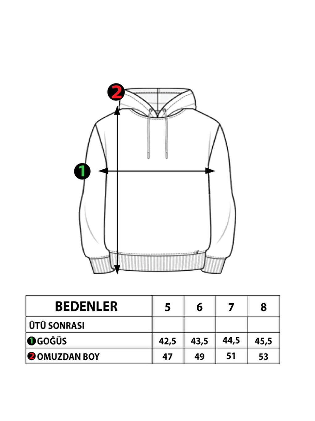 Yeşil Kız Çocuk Kapüşonlu Garni Detaylı Baskılı Sweatshirt-3