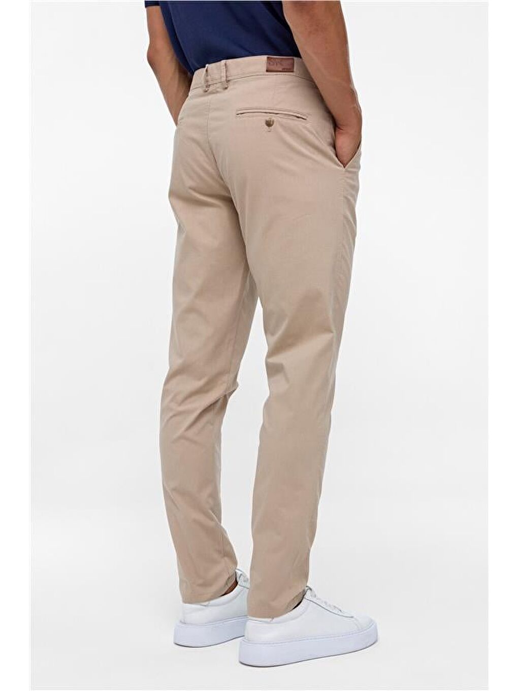 Bej Regular Armürlü Pantolon-4