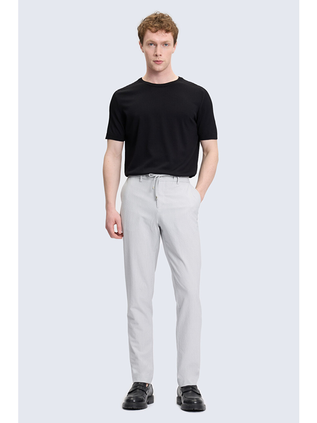 Gri Rahat Kesim Yandan Cepli Jogger Pantolon