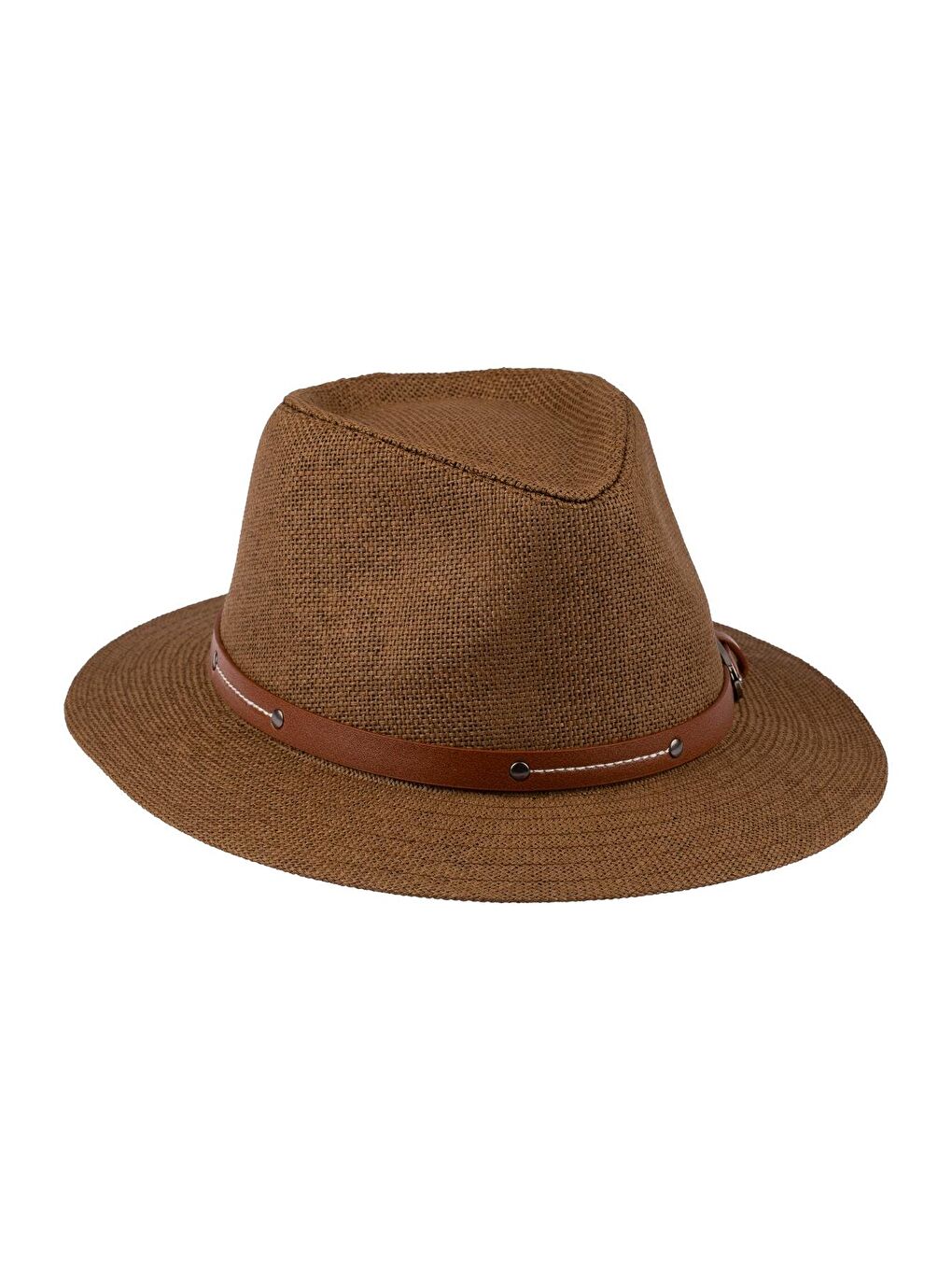 Bej Erkek Kemer Detaylı Geniş Kenar Hasır Şapka Y25750-04 Vizon-2