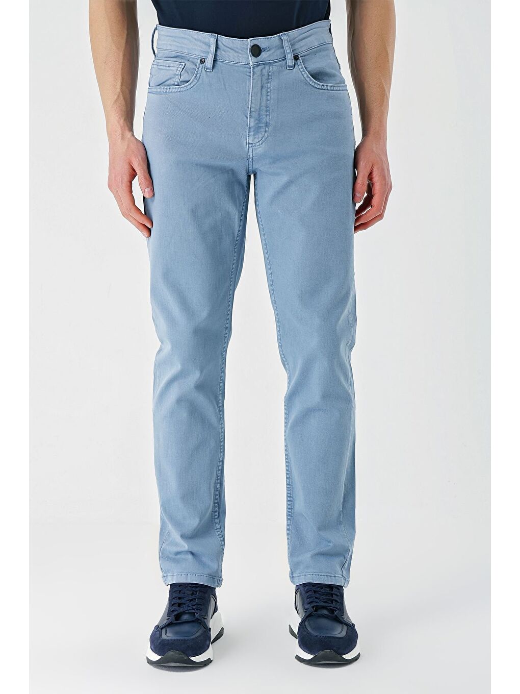 Koyu Turkuaz Pamuklu 5 Cep Casual Slim Fit 5 Cep Pantolon 1003240318-2
