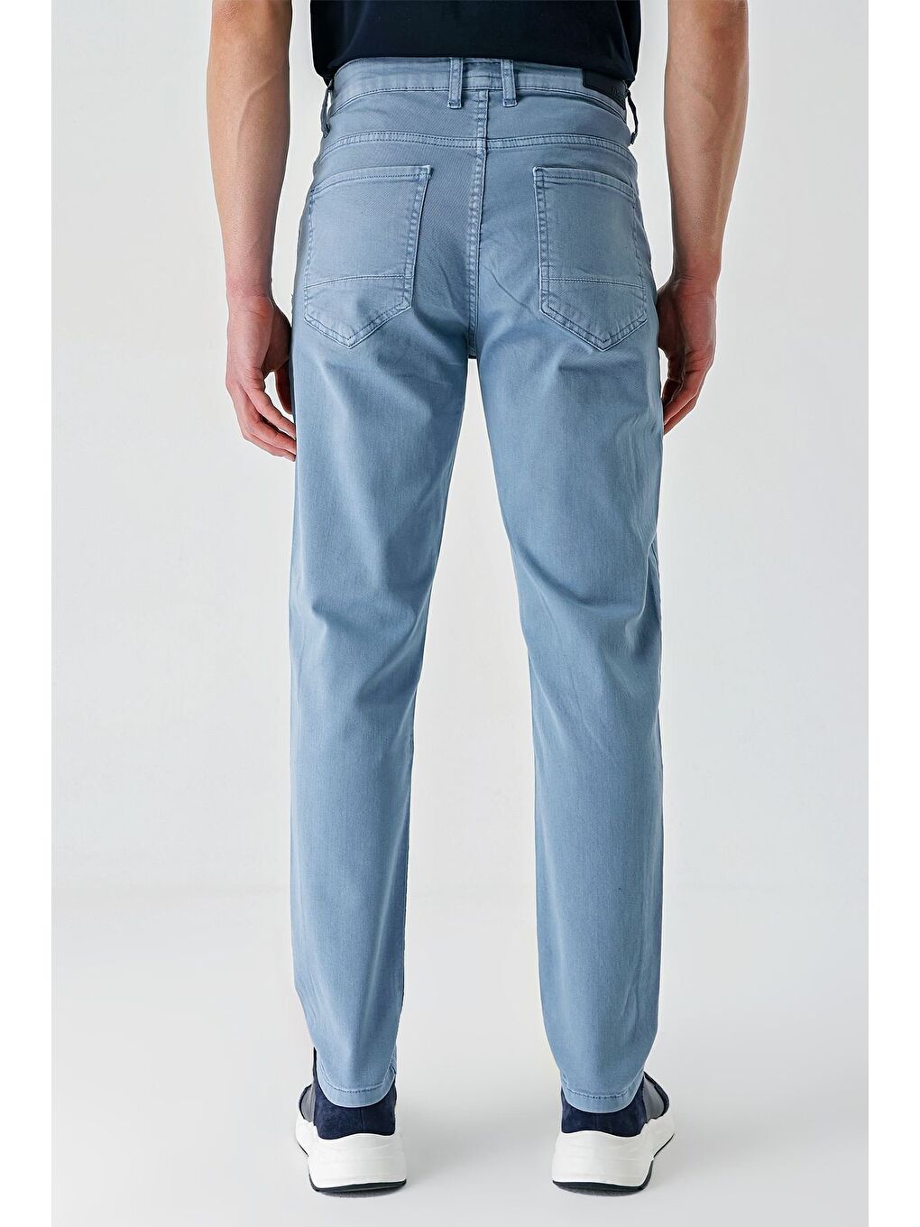 Koyu Turkuaz Pamuklu 5 Cep Casual Slim Fit 5 Cep Pantolon 1003240318-4