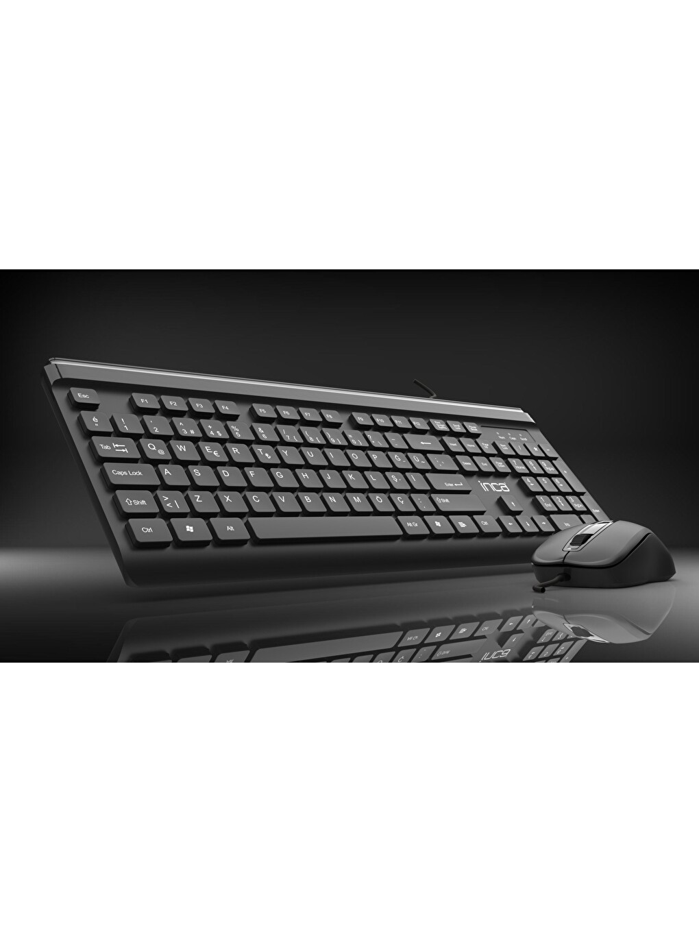 Imk-377 Slim Chocolate Dizayn Q Kablolu Klavye & Mouse Set-2