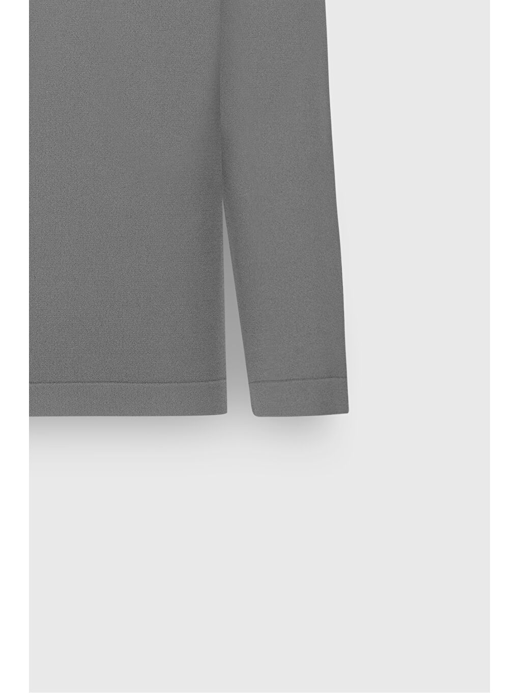 Erkek Gri Melanj Standart Fit Normal Kesim Bisiklet Yaka Triko Basic Kazak-2