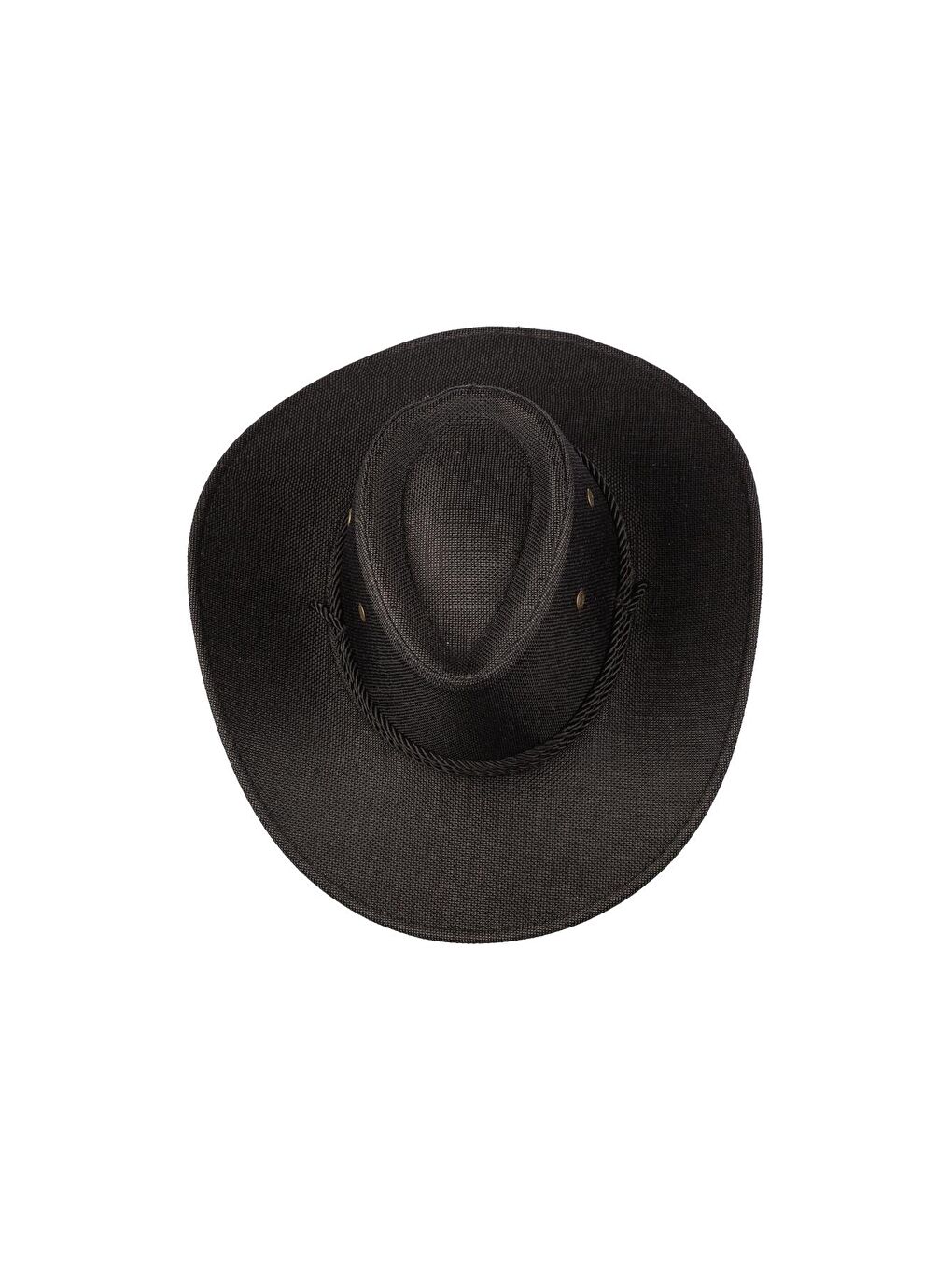 Erkek İp Detaylı Hasır Kovboy Şapka Y25750-05 Siyah-2