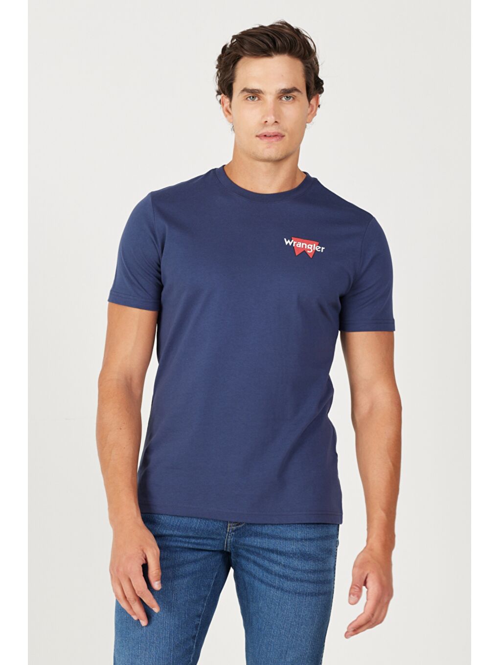 İndigo Regular Fit Normal Kesim %100 Pamuk Bisiklet Yaka Sırt Baskılı Lacivert Tişört-2