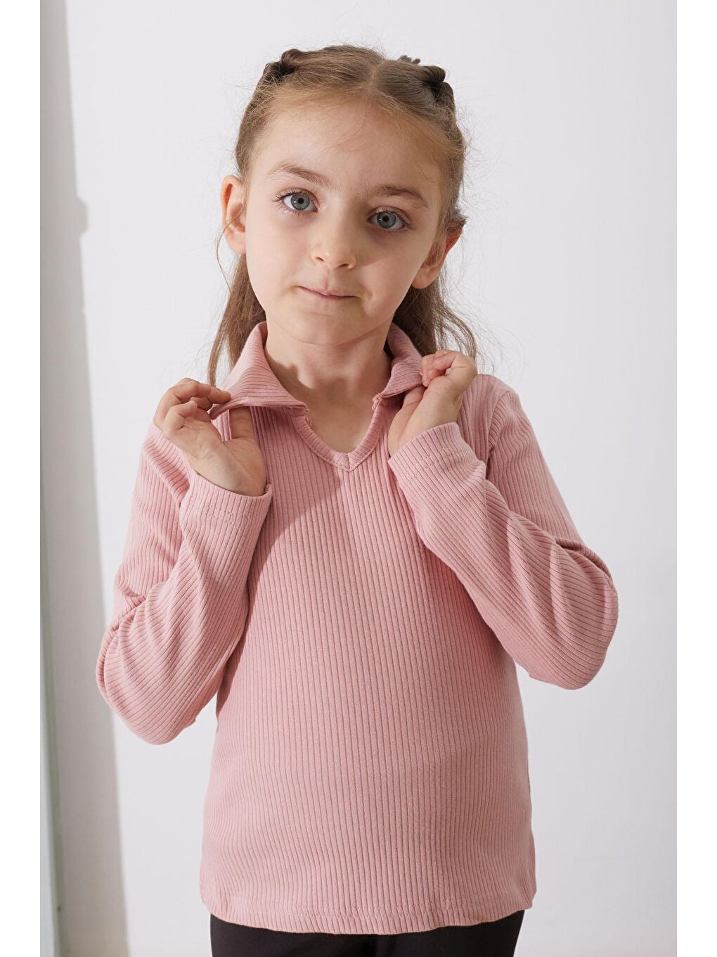 İcan Kids Pembe Fitilli Yakalı Kız Çocuk Sweatshirt 18877 - 2