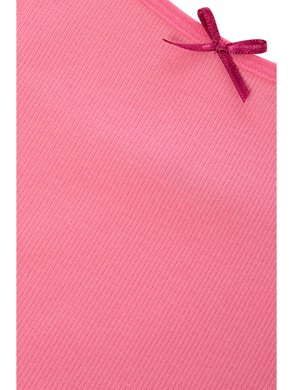 Pembe Kız Çocuk Pamuklu Fiyonklu Askılı Şortlu Pijama Takımı-5