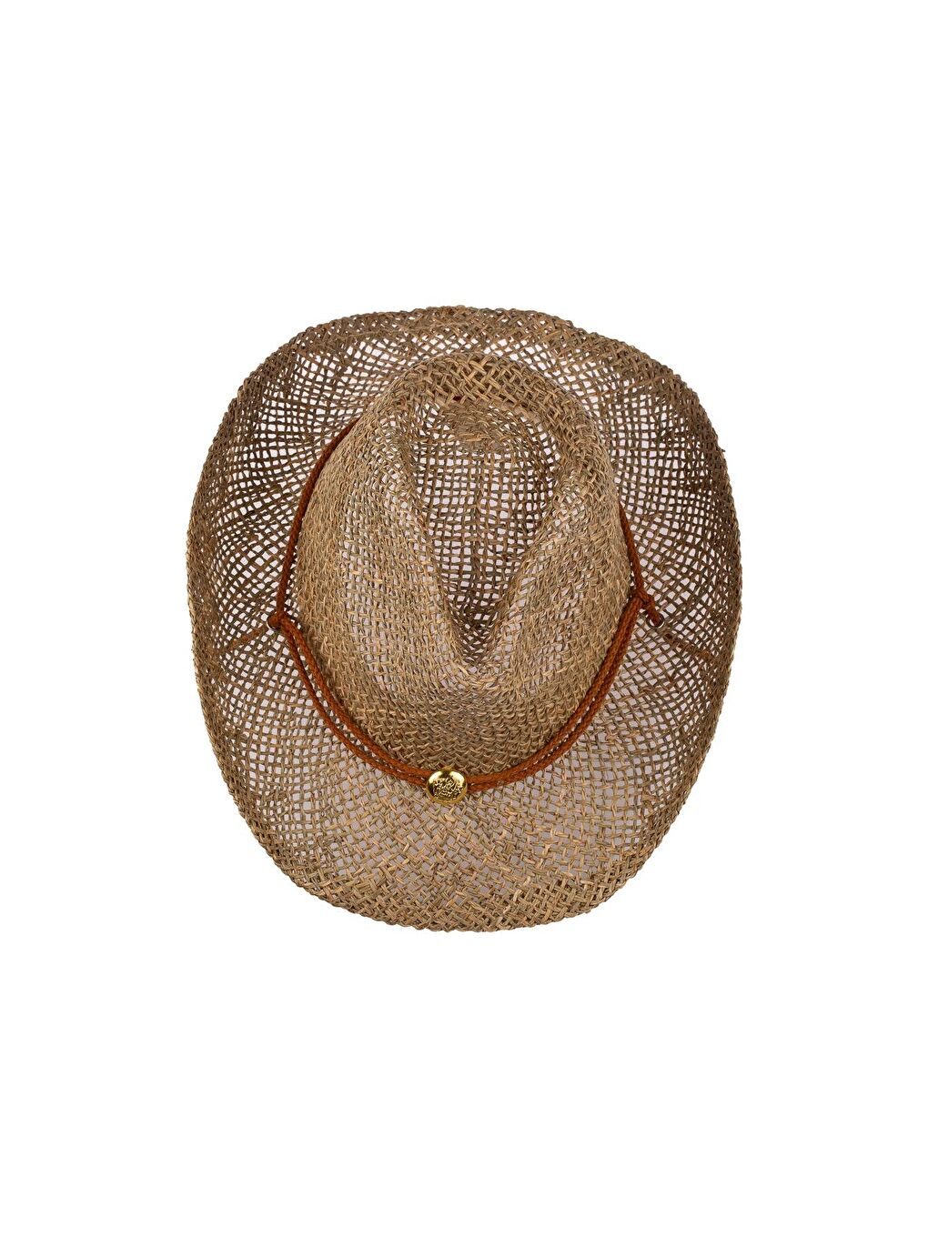 Erkek İp Detaylı Hasır Kovboy Şapka Y24750-19 Bej-1