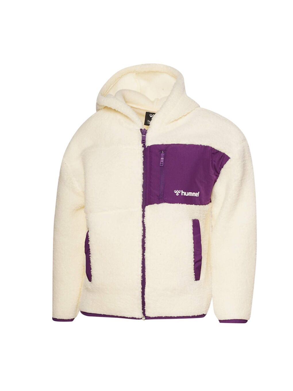 Hummel Ekru Ruth Fleece Çocuk Kapüşonlu Fermuarlı Sweatshirt - 1