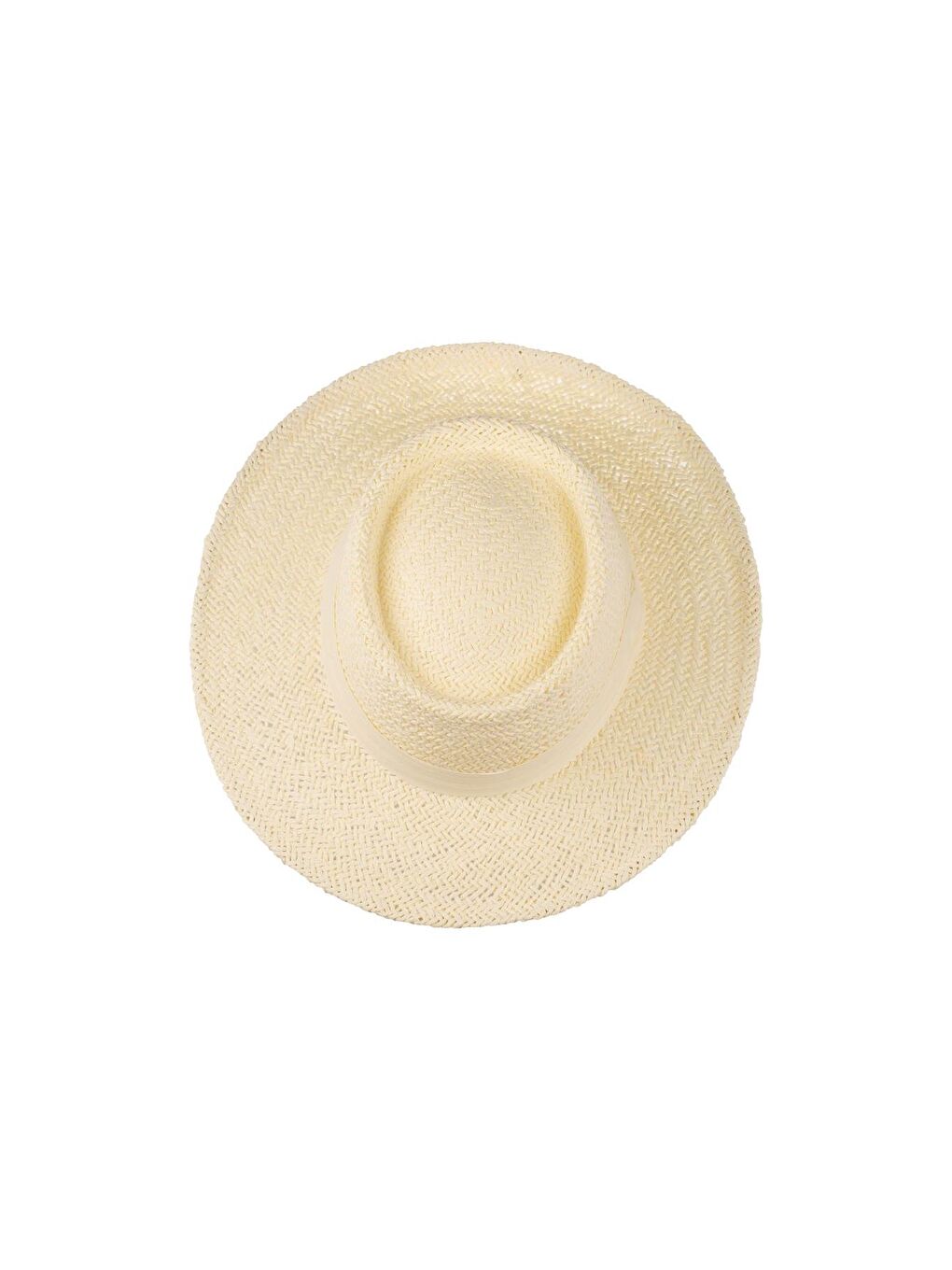 Ekru Erkek Bant Detaylı Hasır Fötr Şapka Y24750-03 Krem