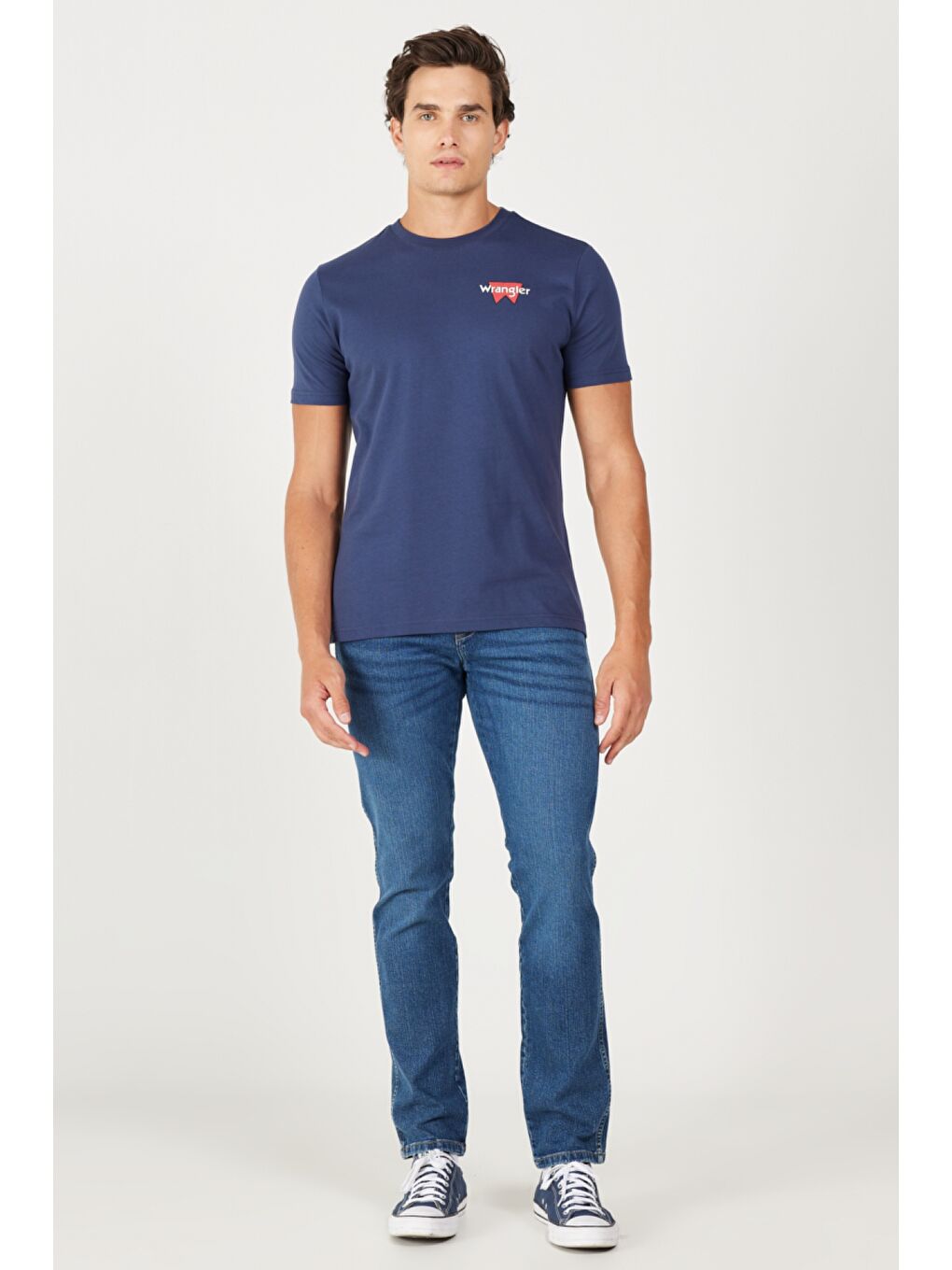 İndigo Regular Fit Normal Kesim %100 Pamuk Bisiklet Yaka Sırt Baskılı Lacivert Tişört-4